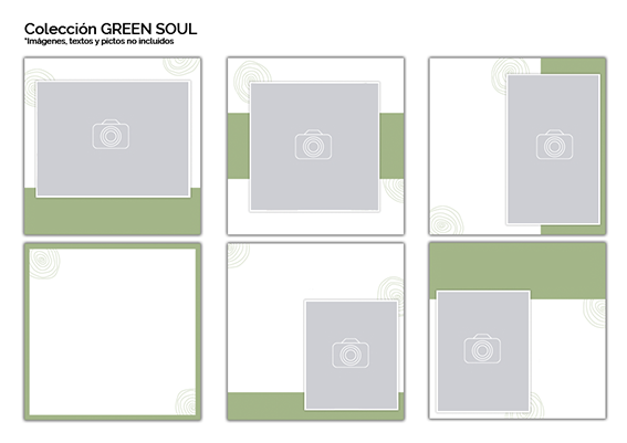 Ejemplo de diseño de plantillas GREEN SOUL para feed de instagram